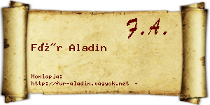 Für Aladin névjegykártya
